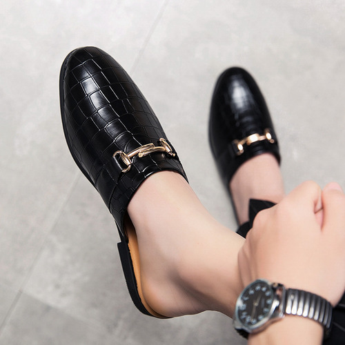 Sandalias Formales De Negocios De Cuero De Mules De Moda Par