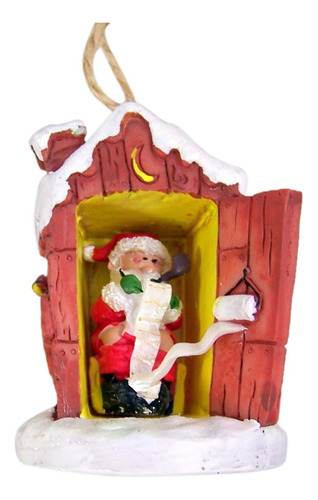 Cape Shore Santa In Outhouse Making His List - Adorno Navide