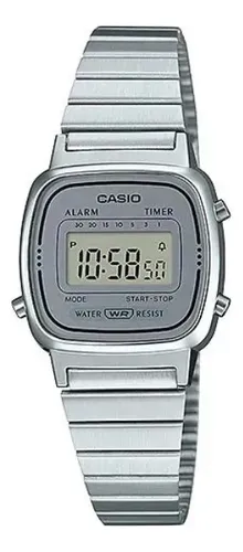 Casio Relógio Casio Vintage Feminino Digital Prateado