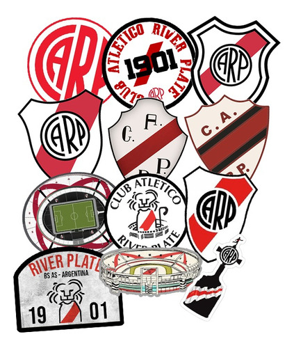 Stickers Autoadhesivos River Plate Pack X12 