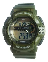 Comprar Reloj Hombre Boy London Digital 7319 Agente Malla Verde Militar Bisel Verde Militar Fondo Positivo