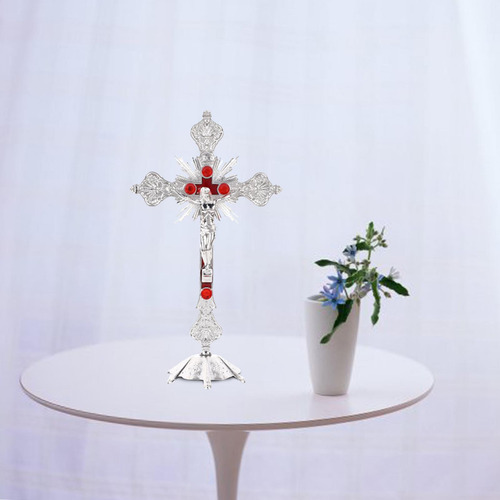 Reliquias De La Iglesia Jesús En El Soporte Cruz De Plata