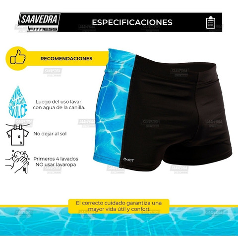 Imagen 6 de 10 de Malla Zunga Natacion Hombre Short Safit Uv50 Cloro Friendly®