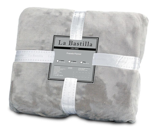 Frazada La Bastilla Colors Flannel color gris perla con diseño liso de 280cm x 240cm