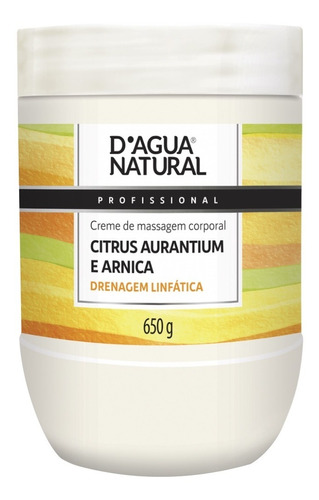 Creme De Massagem Citrus Aurantium Arnica 650g Dágua Natural