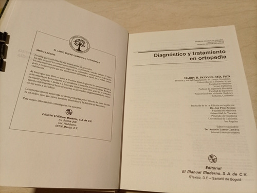 Libro. Diagnóstico Y Tratamiento En Ortopedia (Usado)