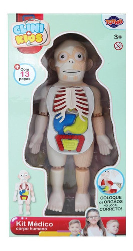 Brinquedo Kit Medico Boneco Corpo Humano 24cm Toyng 42580