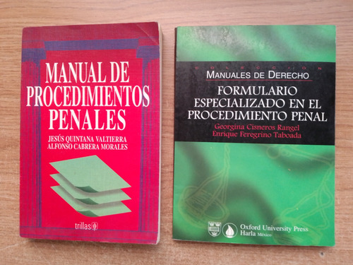 Manual De Procedimientos Penales Jesús Quintana 2 Libros