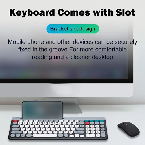 F 2.4g Combo De Teclado Y Mouse Inalámbricos De Modo Dual