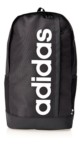 Mochila Essentials Logo Linear adidas Cor Black/White Desenho do tecido Liso