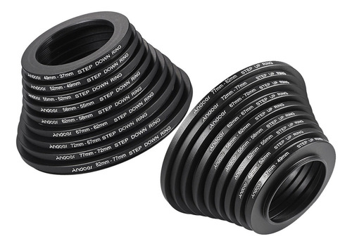 Nuevo Andoer 18pcs 37-49-52-55-58-62-67-72-77-82mm Step Up