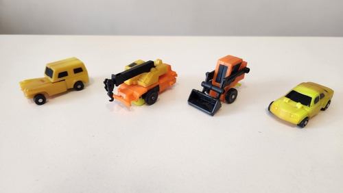 Lote 4 Transformers 90s Auto Escavadora Grúa Vehículos 