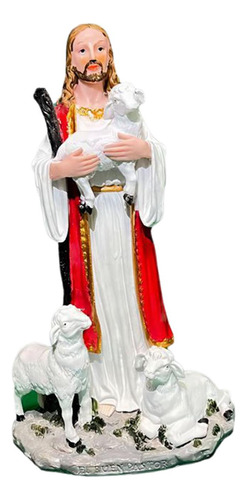 Figura De Jesús Sosteniendo Un Cordero De 20 Cm, Colección