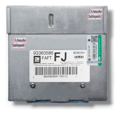 Modulo Injeção Eletrônica Gm Corsa 93383586 Faft Fj Desbloq