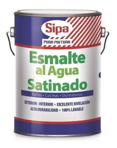 Galón De Esmalte Al Agua Satinado Sipa Pinturasonlinecl