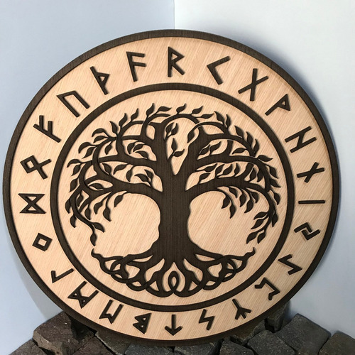 Cuadro Corporeo Arte Vikingo Yggdrasil Mitologia Nordica