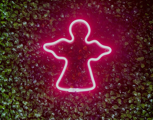 Luminária Parede Anjo Led Neon Decoração Natal Bivolt