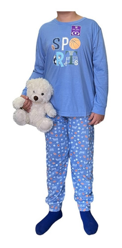 Conjunto Pijama Algodon Niño Juvenil Pantalon Poleron