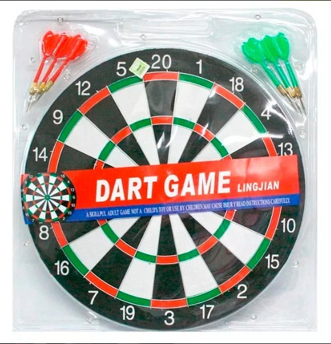 Juego De Dardos En Madera Grande - 6 Dardos Nuevos !!