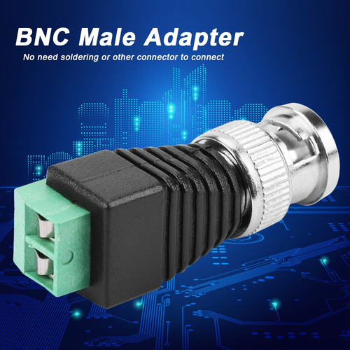 10x Conectores Bnc Macho Con Terminal Verde Cctv