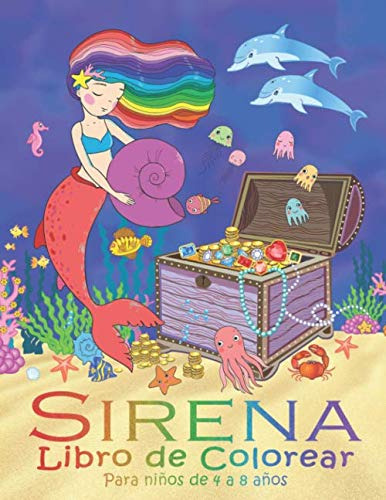 Libro : Sirena Libro De Colorear Para Niños De 4 A 8 Años