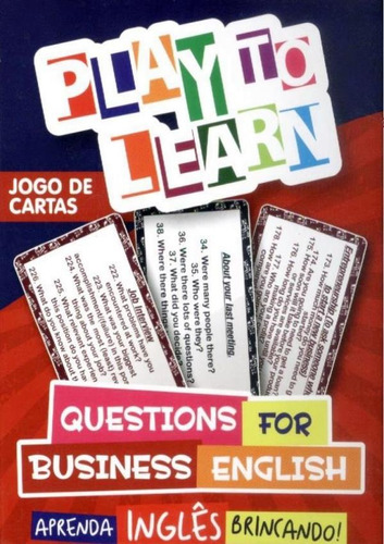 Play To Learn - Jogo De Cartas - Questions For Business En