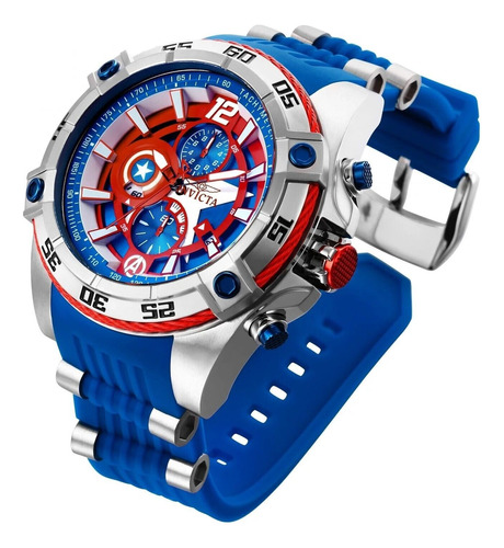 Reloj Invicta Capitan America 26780 Azul  Ltd Edition 52 Mm