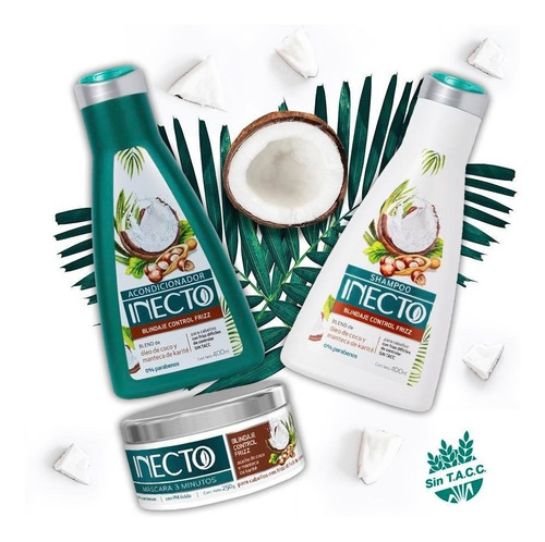 Set Shampoo Acondicionador Y Máscara Inecto Blindaje Control
