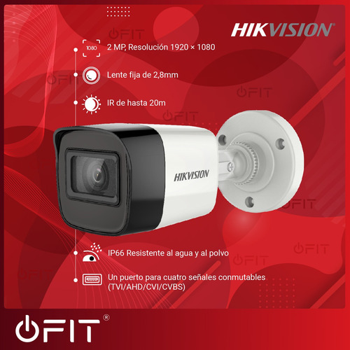 Imagen 4 de 10 de Camara Kit Hikvision Dvr 8 Canales + 2 Bullet 1mpx