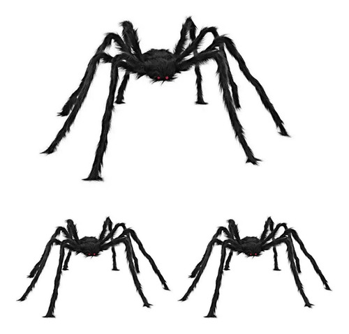 Araña De 2 Metros Y 2 Accesorios De Decoración De Halloween