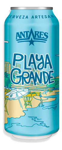 Cerveza Rubia Artesanal Antares Playa Grande Lata 473ml