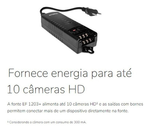 Imagem 3 de 5 de Ef 1203+ Fonte De Alimentação Bivolt 12,8v 3a Intelbras