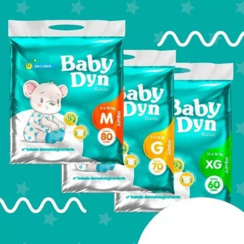 Fralda Descartável Infantil Diurna Noturna Baby Dyn