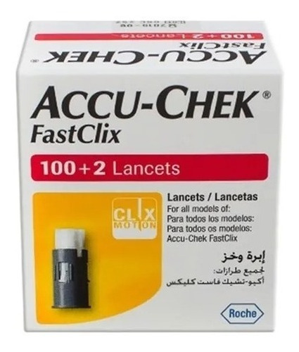 Lancetas  Accu-chek Fastclix Com 100 + 2 Unidades Cor Sem