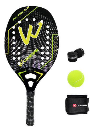 Raquete De Beach Tennis Camewin Fibra De Carbono 3k