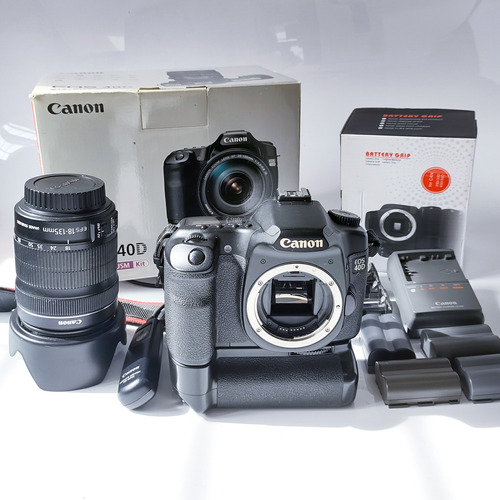 Camara Digital Canon 40d + Lente 18-135 Stm+ Grip Baterias 