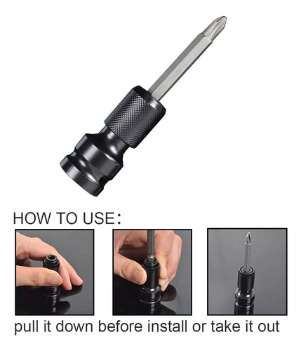 1/2-1/4adaptador Portabrocas Para Llaves Impacto Trinquete Mungqube