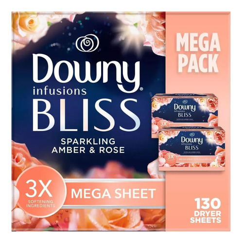 Downy Infusions Bliss Lenço Amaciante Secadora 130 Folhas