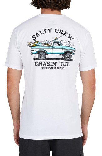 Polera De Manga Corta Salty Crew Off Road Premium Blanco X