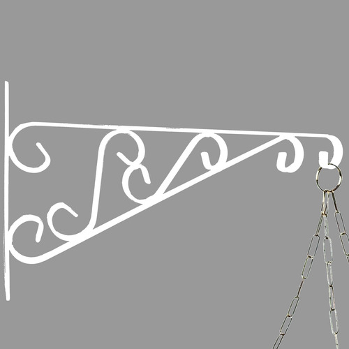 Imagem 3 de 4 de Suporte Mão Francesa Rústico P/ Plantas 40cm Branco