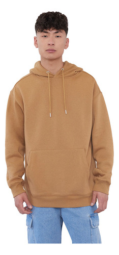 Polerón Hombre Hoodie Camel Liso Corona