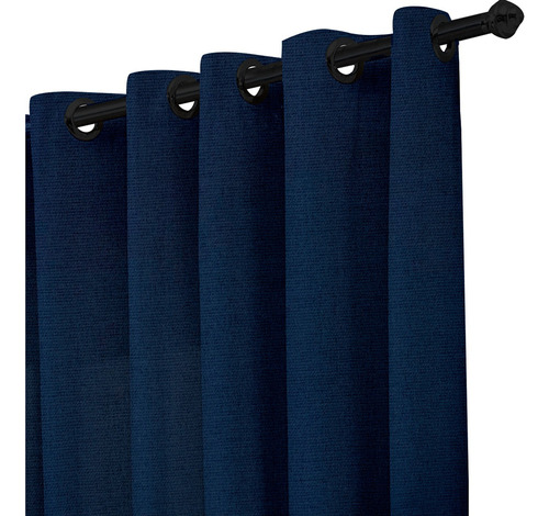 Cortina Para Sala/quarto Oxford 200x180 | Admirare Cor Azul-marinho