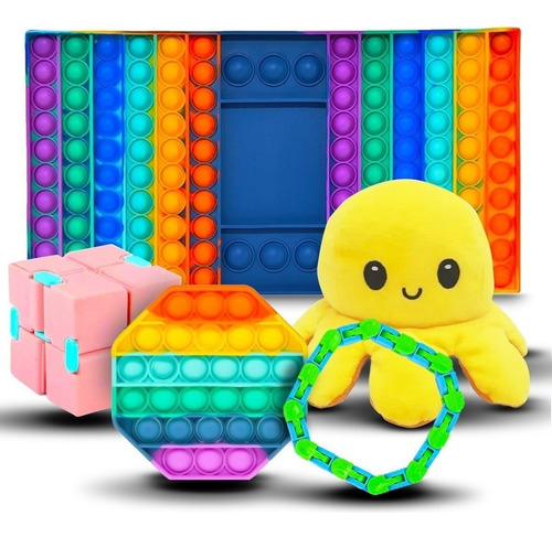 Kit Pop It Fidget Toys + Polvo Do Humor + Pop It Tabuleiro Cor Polvo + Pop It