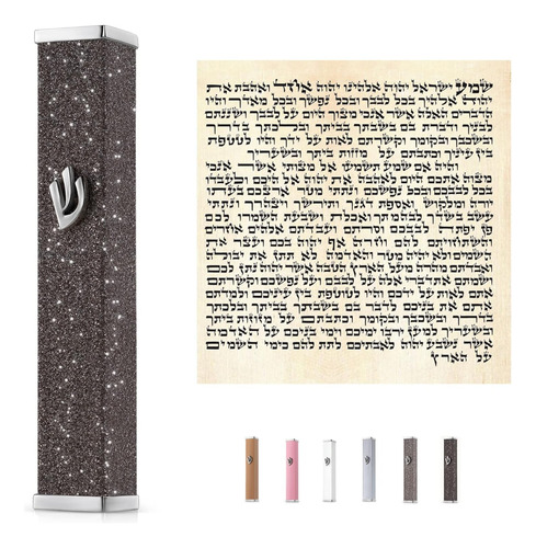 Funda Suri Sparkling Dark Modern Mezuzah, Autoadhesiva Mezuz