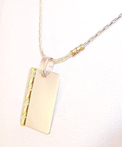 Foto Medalla Plata 925 Oro Personalizada 15x21mm Rectangular