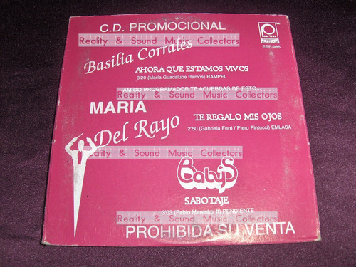 Maria Del Rayo Basilia Corrales Babys Cd Single Promo 3 Tks