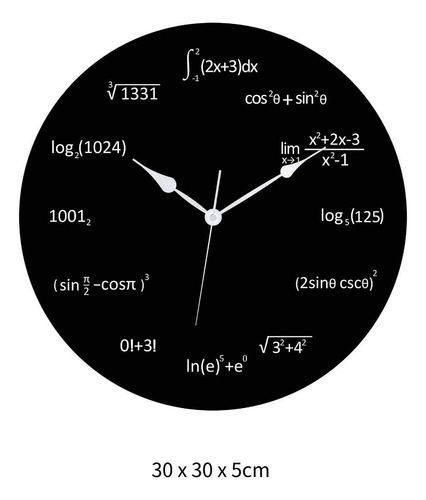 Reloj De Pared Con Ecuaciones Matemáticas, Redondo,.