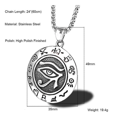 W Collar Ojo De Horus Simbolo Egipcio Amuleto Perfección
