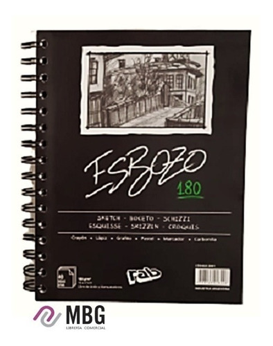 Block Dibujo Esbozo A5 180grs 40 Hojas Lisas -premium