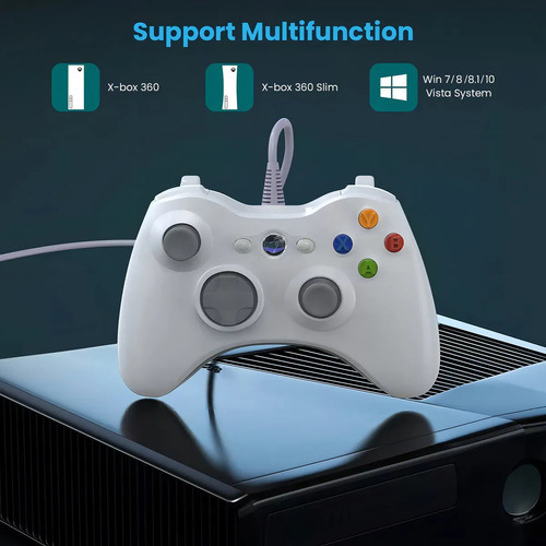 Control Alambrico Para Xbox 360 Y Pc Gamepad Color Beige